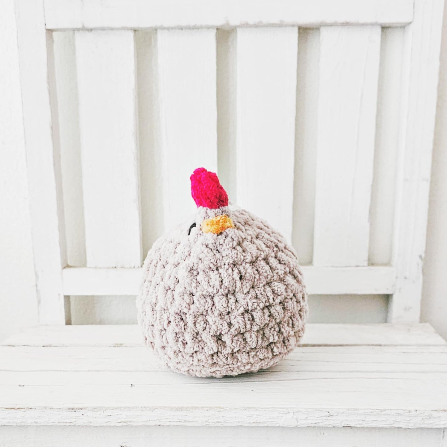 Crochet Chicken Plushie Toy Farm Animal Nursery Decor Chicken Plush Amigurumi Stuffed Animal