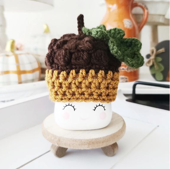 Fall Marshmallow Mug Hat Acorn Thanksgiving Farmhouse Tiered Tray Decor