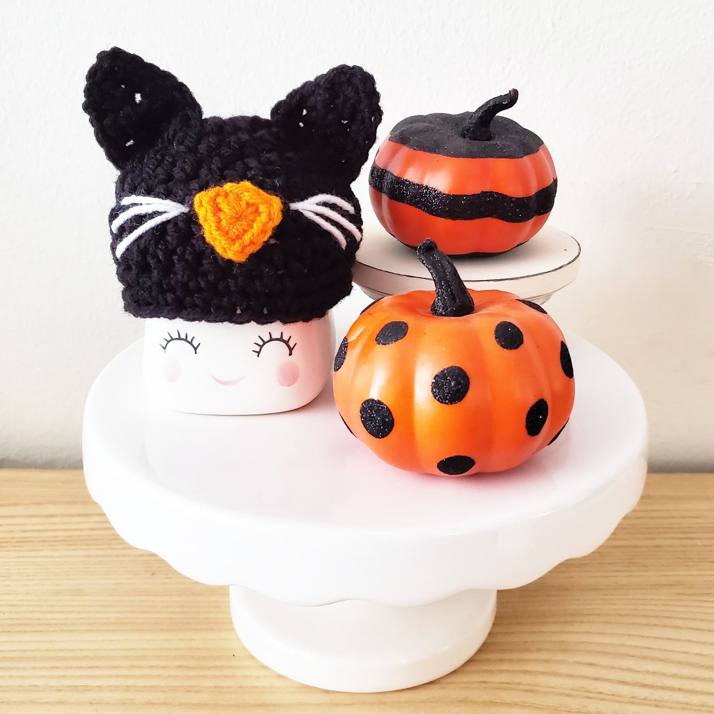 Halloween Marshmallow Mug Hat Black Cat Decor Halloween Farmhouse Tiered Tray Decor
