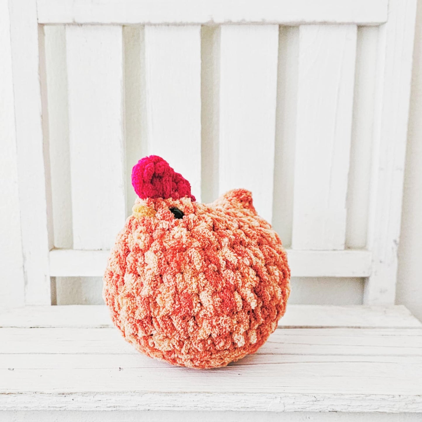 Crochet Chicken Plushie Toy Farm Animal Nursery Decor Chicken Plush Amigurumi Stuffed Animal