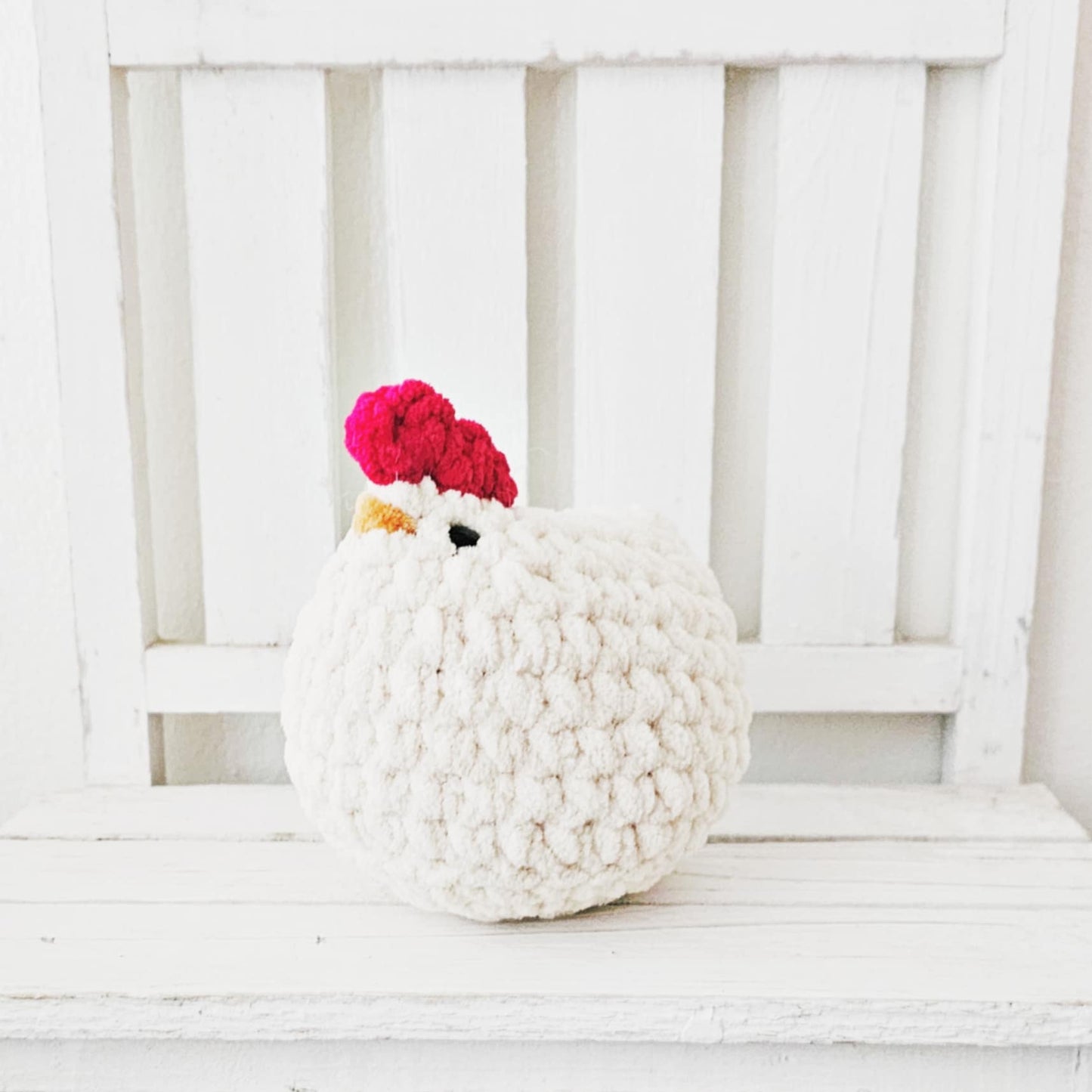 Crochet Chicken Plushie Toy Farm Animal Nursery Decor Chicken Plush Amigurumi Stuffed Animal