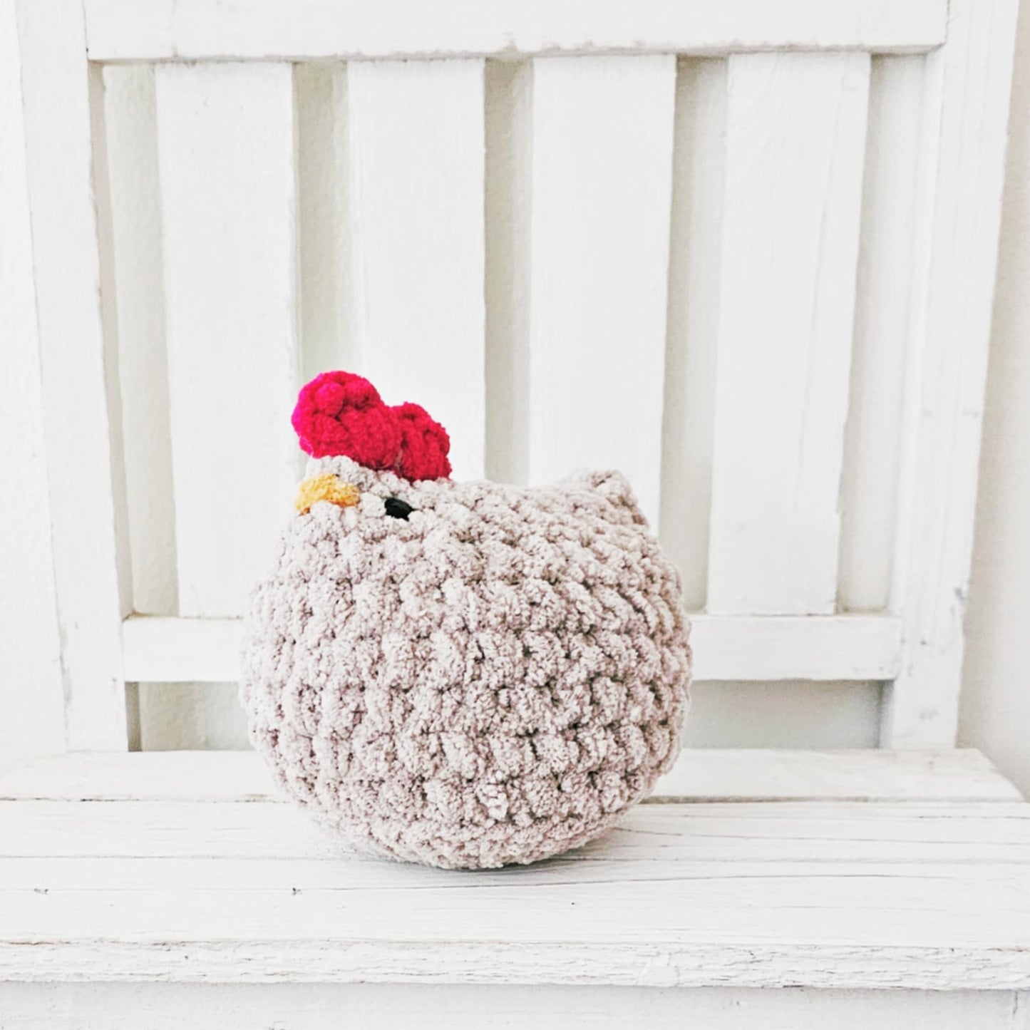 Crochet Chicken Plushie Toy Farm Animal Nursery Decor Chicken Plush Amigurumi Stuffed Animal