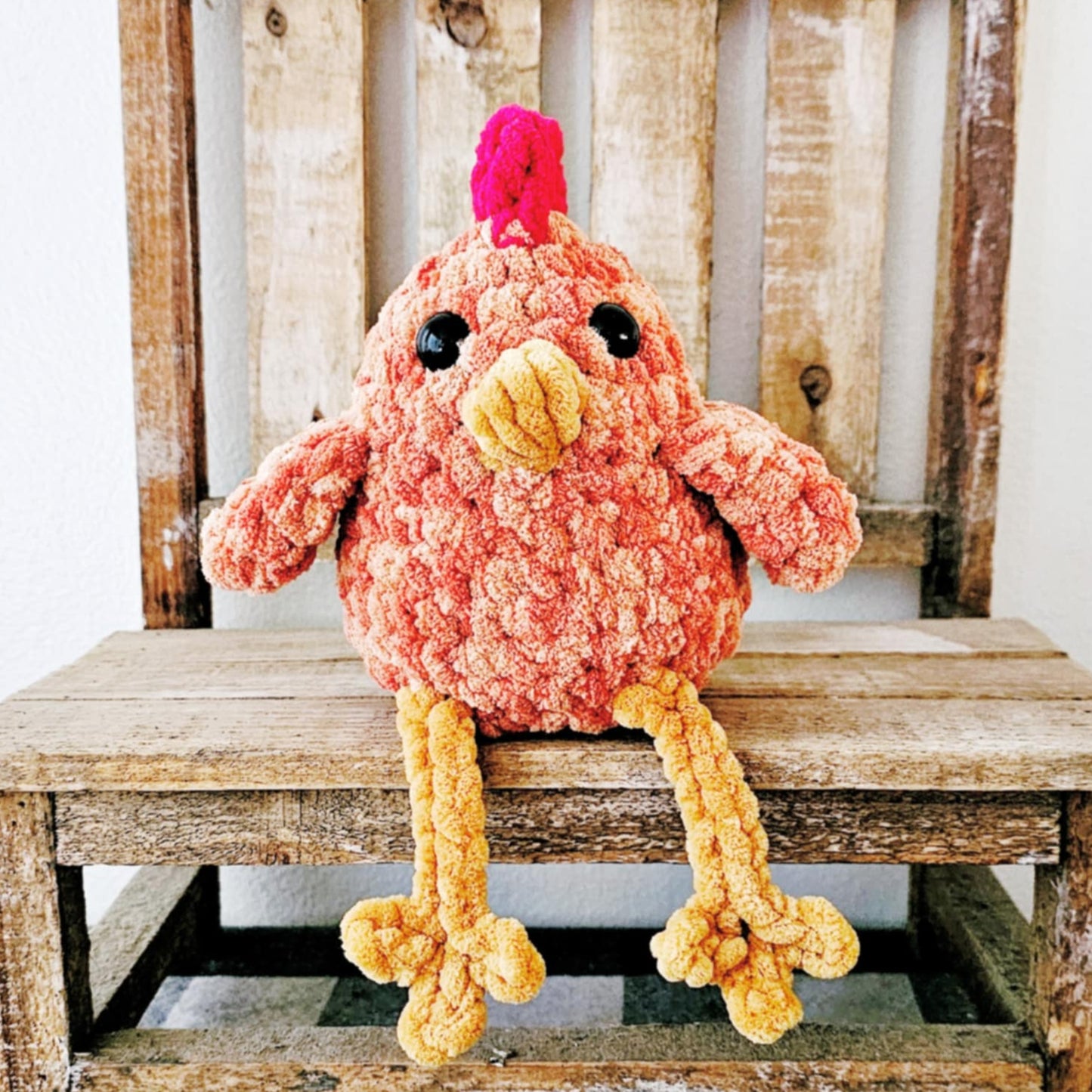 Crochet Chicken Plushie Toy Farm Animal Nursery Decor Chicken Plush Amigurumi Stuffed Animal