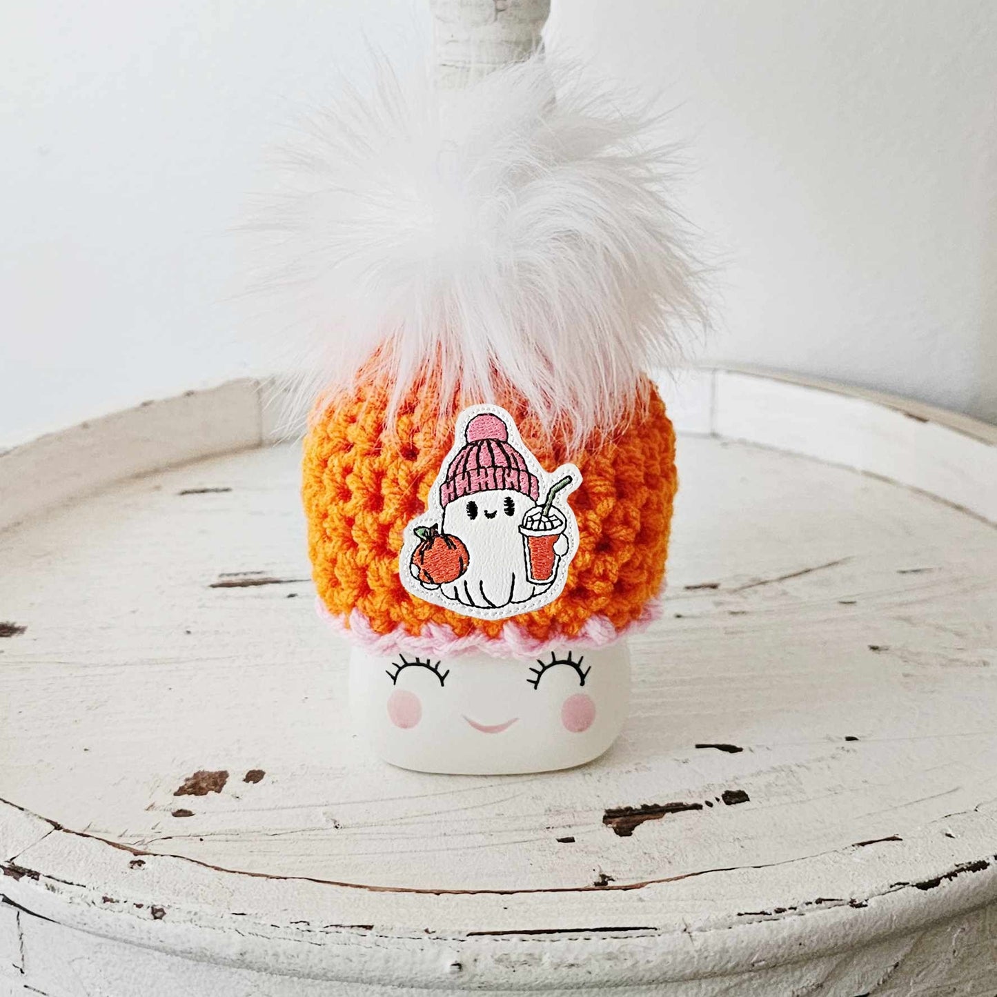 Halloween Marshmallow Mug Hat Ghost Pumpkin Spice Latte Coffee Halloween Farmhouse Tiered Tray Decor
