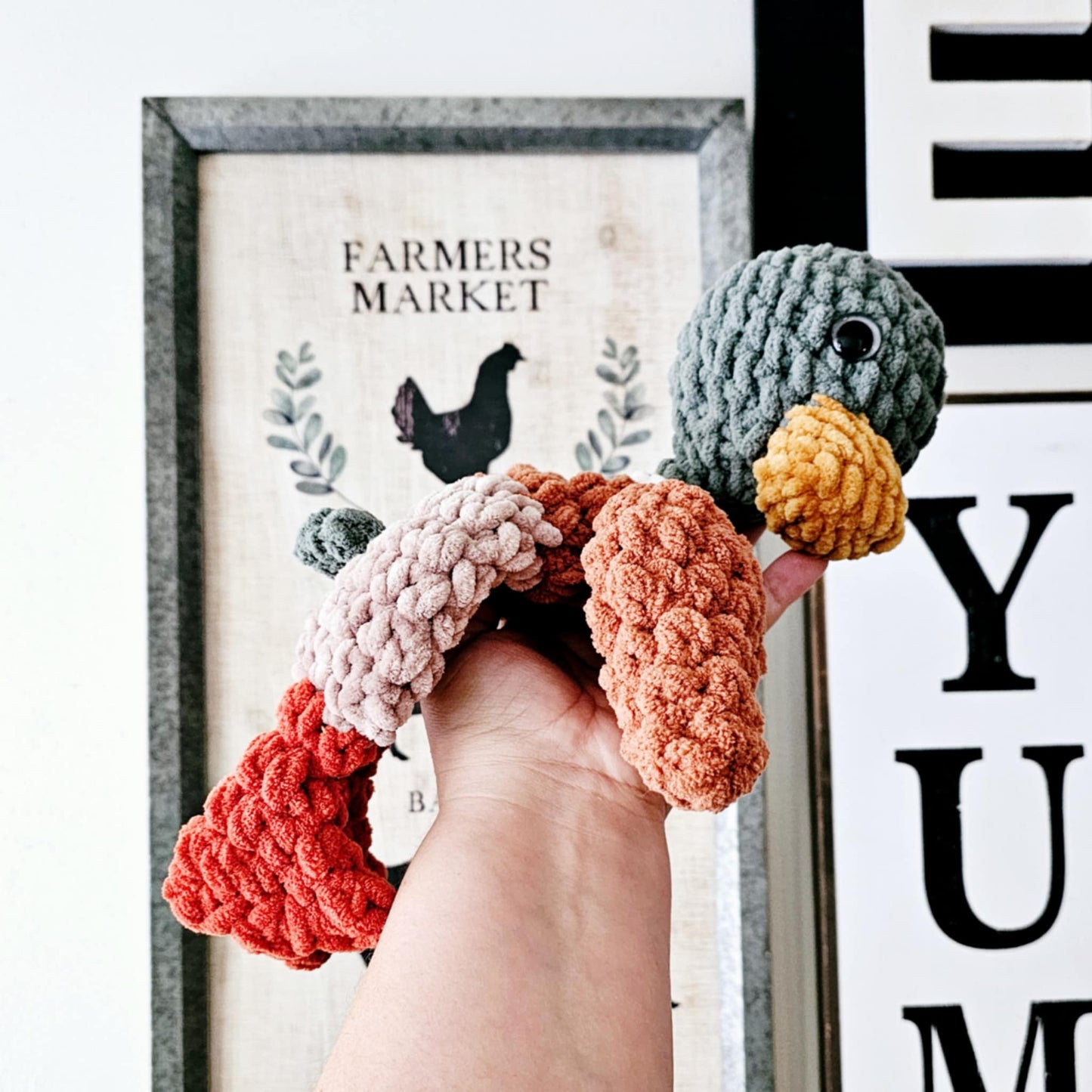 Crochet Mallard Duck Snuggler Lovey Infant Baby Toddler Toy