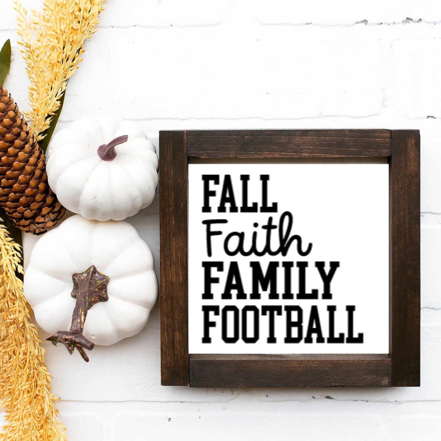 Fall Wood Sign Fall Faith Family Football Farmhouse Tiered Tray Decor
