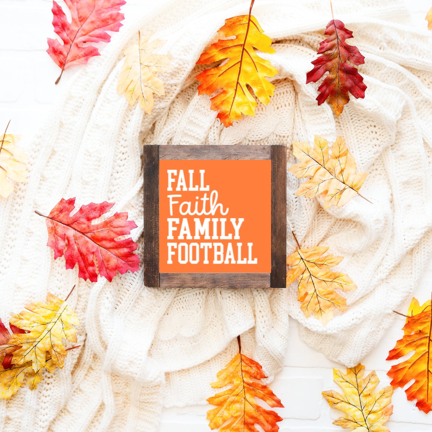 Fall Wood Sign Fall Faith Family Football Farmhouse Tiered Tray Decor