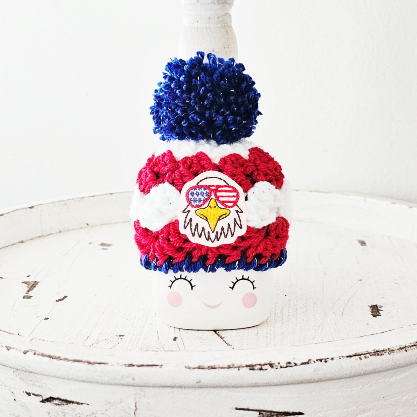 4th Of July Eagle American Flag Sunglasses Marshmallow Mug Hat Patriotic Farmhouse Kitchen Tiered Tray Decor Crochet Hat