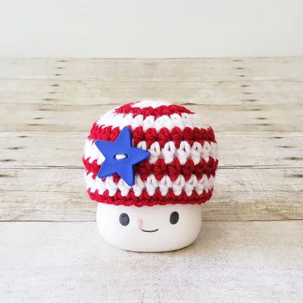 4th Of July American Flag Camo Marshmallow Mug Hat Patriotic Farmhouse Kitchen Tiered Tray Decor Crochet Hat