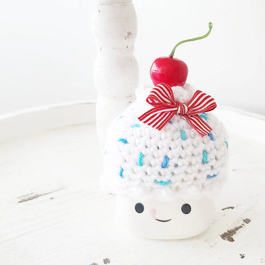 4th Of July Ice Cream Cherry Marshmallow Mug Hat Patriotic Farmhouse Kitchen Tiered Tray Decor Crochet Hat