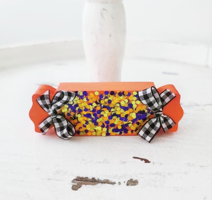 Halloween Wood Candy Halloween Farmhouse Tiered Tray Decor