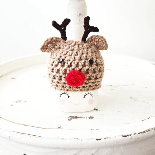 Christmas Marshmallow Mug Hat Reindeer Winter Farmhouse Kitchen Tiered Tray Decor
