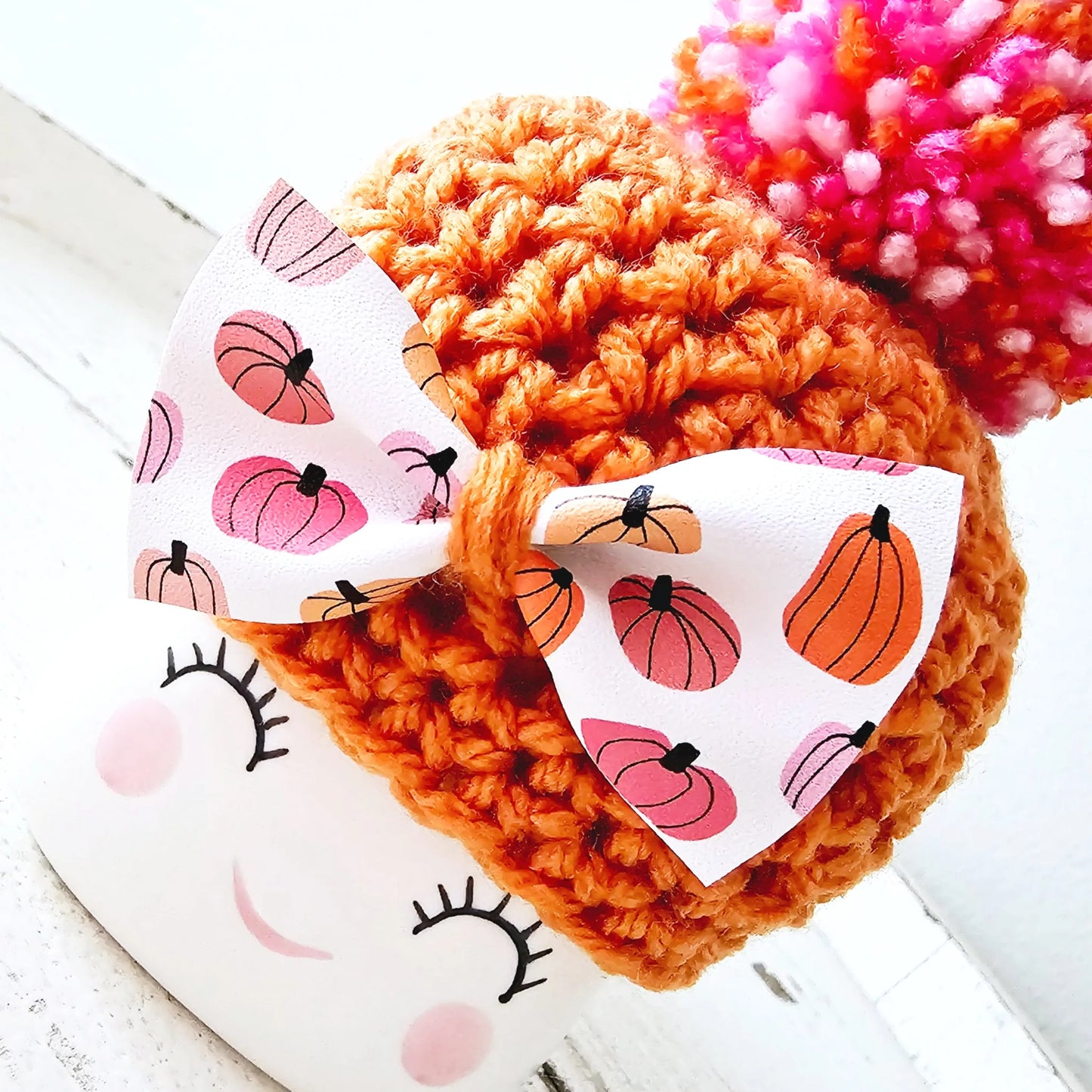 Fall Marshmallow Mug Hat Pink Pumpkin Farmhouse Tiered Tray Decor
