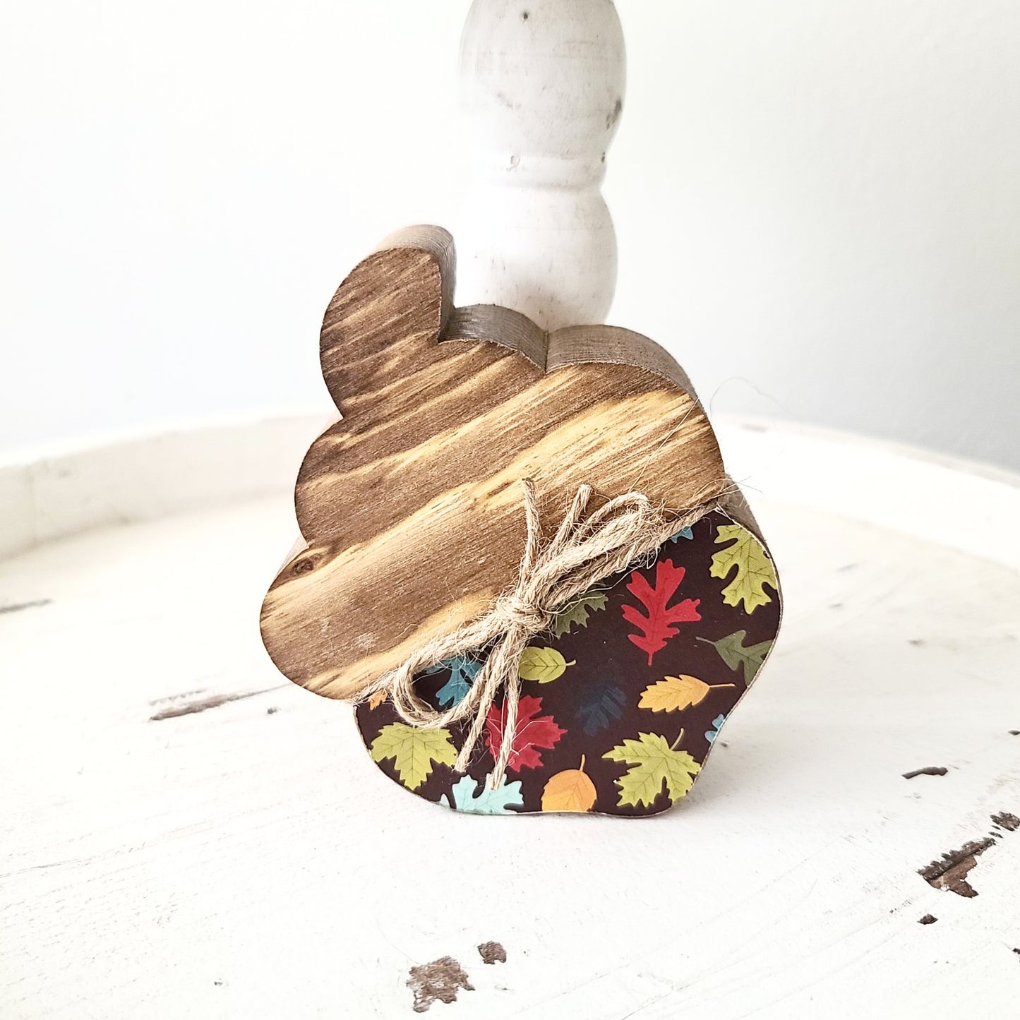 Wood Acorn Fall Wood Shapes Home Decor Farmhouse Tiered Tray Decor Wood Block