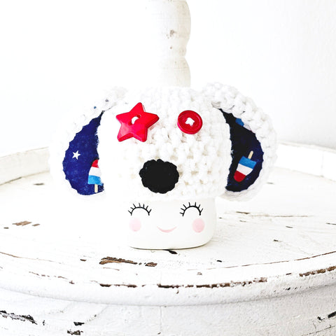 4th Of July Marshmallow Mug Hat Patriotic Dog Puppy Tiered Tray Decor Farmhouse Decor