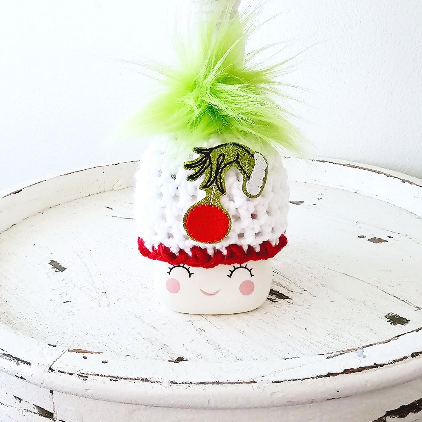 Christmas Marshmallow Mug Hat In Grinch Hand Ornament Grinch Decor Farmhouse Kitchen Tiered Tray Decor