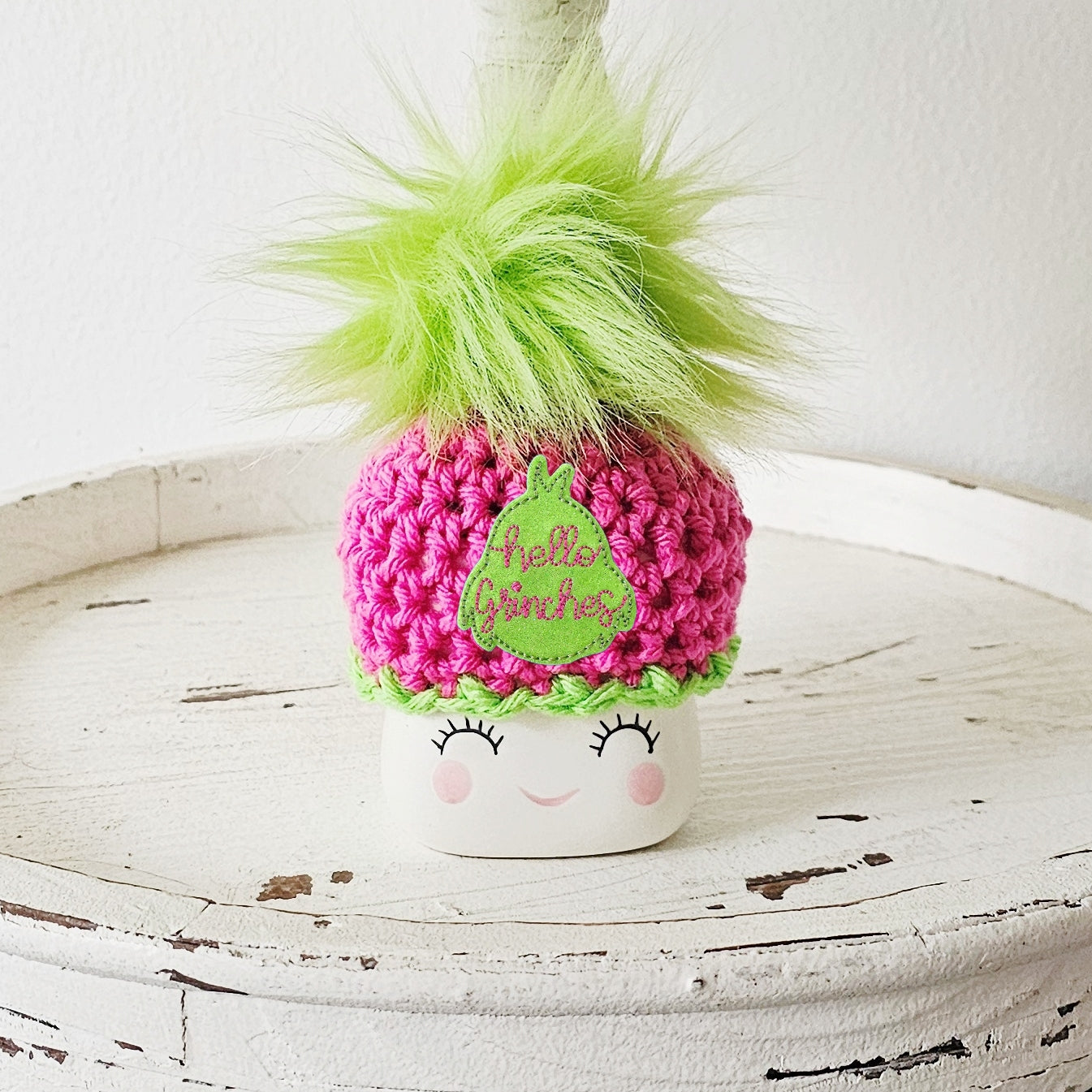 Christmas Marshmallow Mug Hat Hello Grinches Grinch Decor Farmhouse Kitchen Tiered Tray Decor