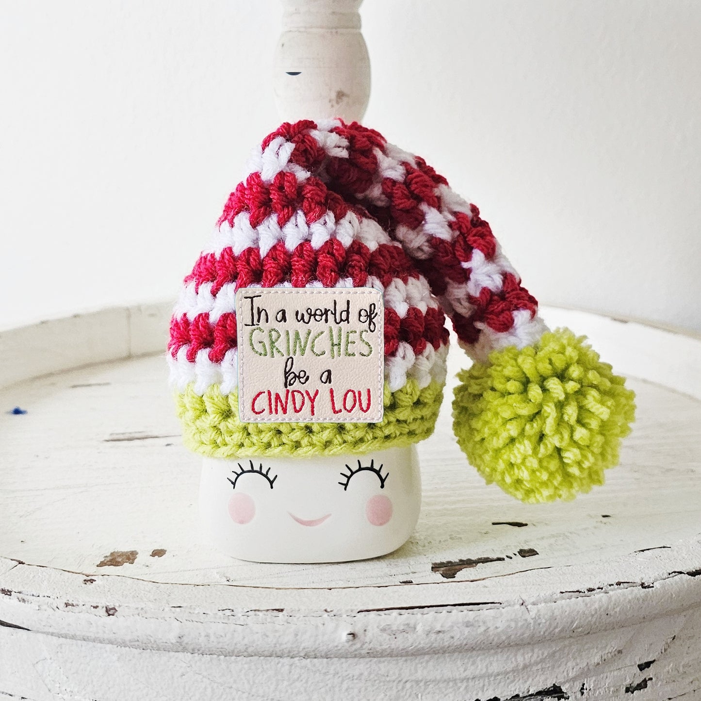 Christmas Marshmallow Mug Hat Grinch Cindy Lou Who Grinch Decor Farmhouse Kitchen Tiered Tray Decor