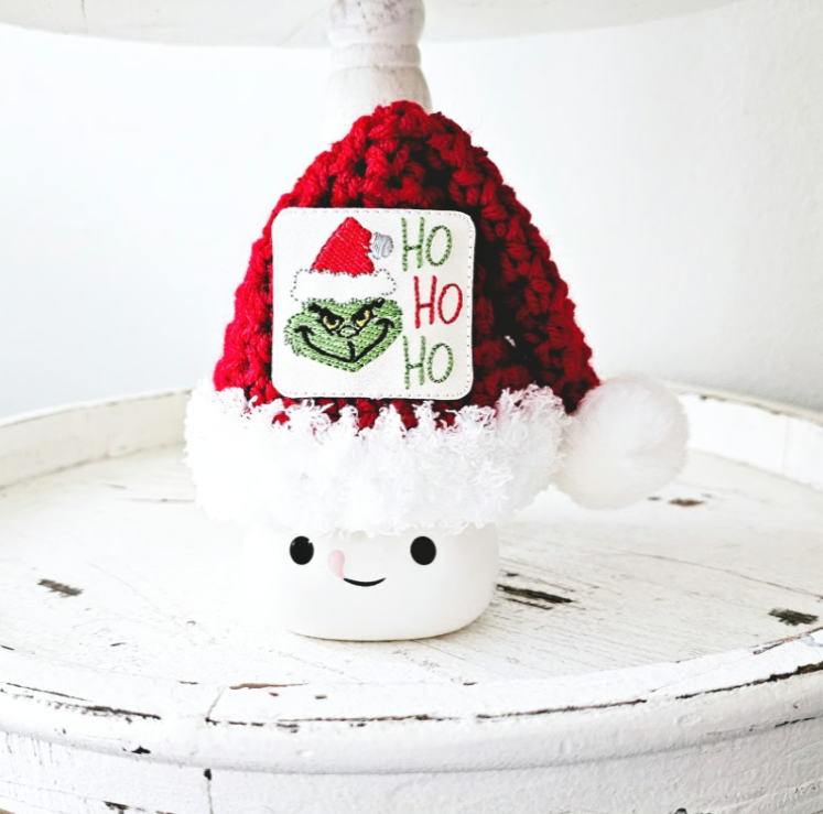 Christmas Marshmallow Mug Hat Grinch Santa Hat Ho Ho Ho Grinch Decor Farmhouse Kitchen Tiered Tray Decor