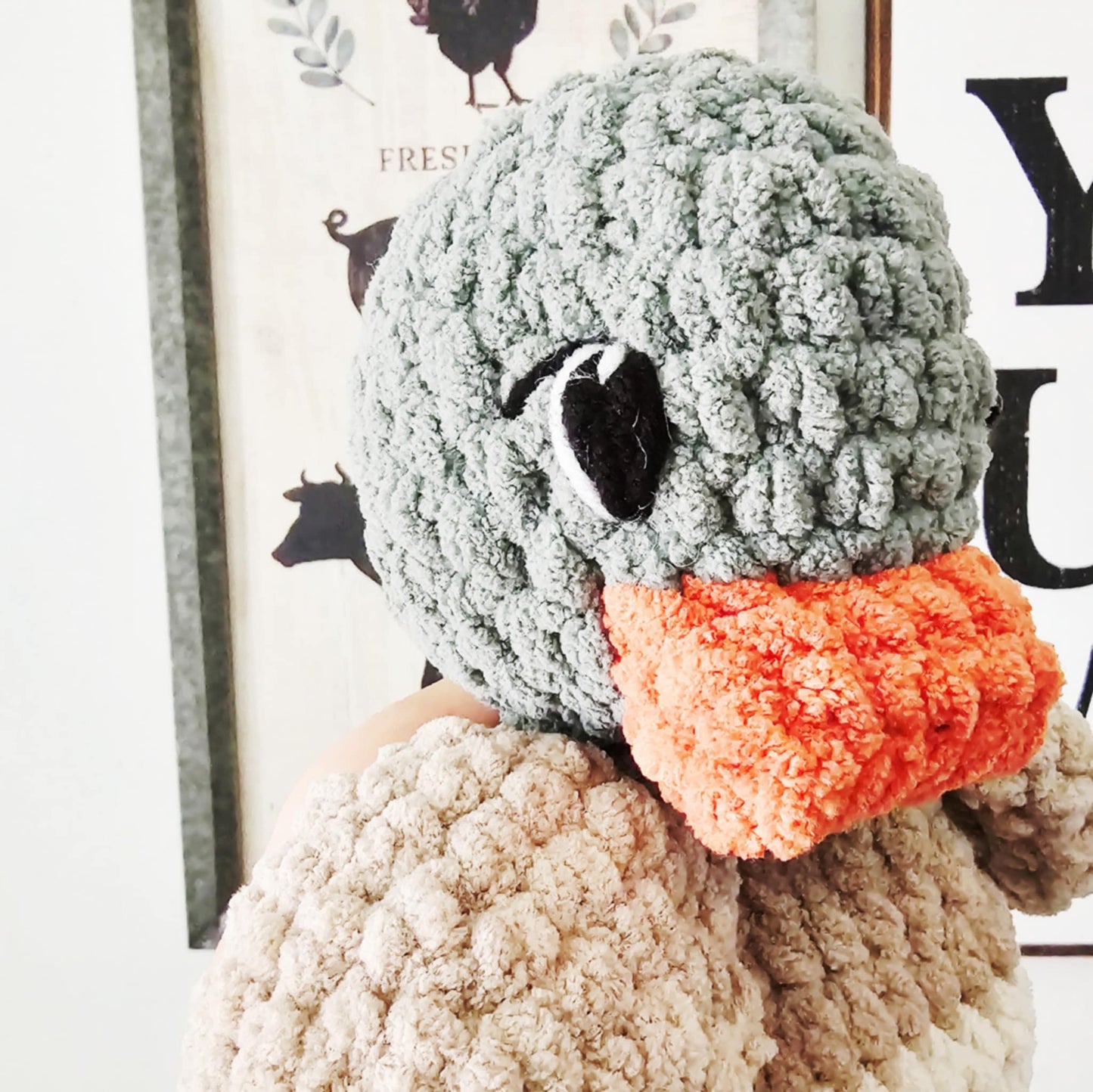 Crochet Duck Snuggler Lovey Infant Baby Toddler Toy