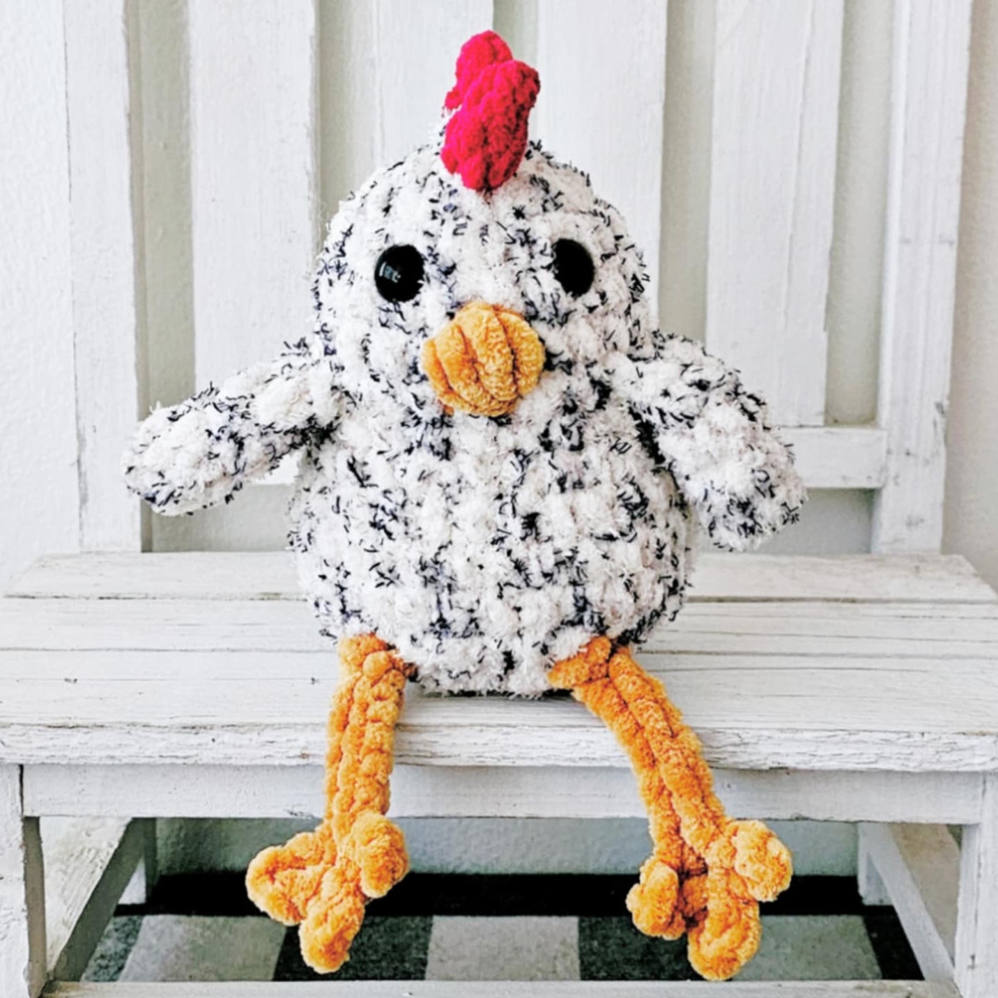 Crochet Chicken Plushie Toy Farm Animal Nursery Decor Chicken Plush Amigurumi Stuffed Animal