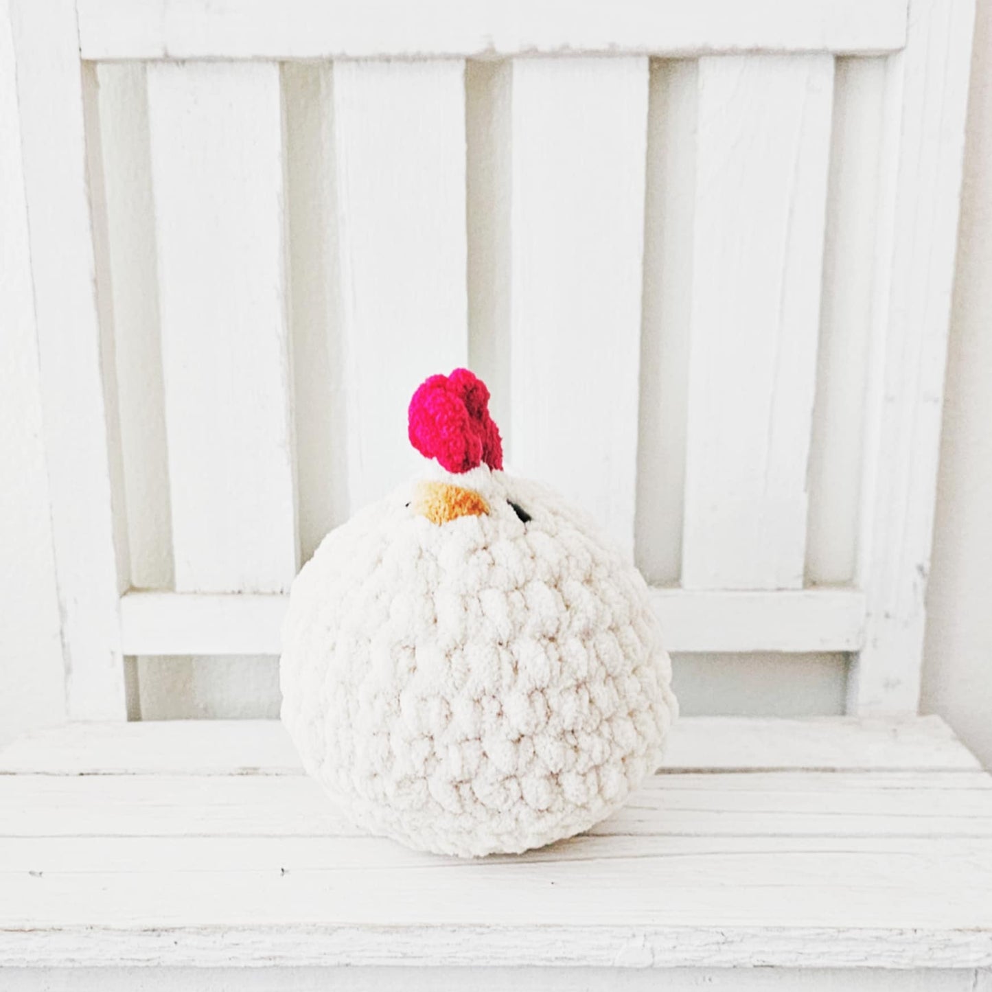 Crochet Chicken Plushie Toy Farm Animal Nursery Decor Chicken Plush Amigurumi Stuffed Animal