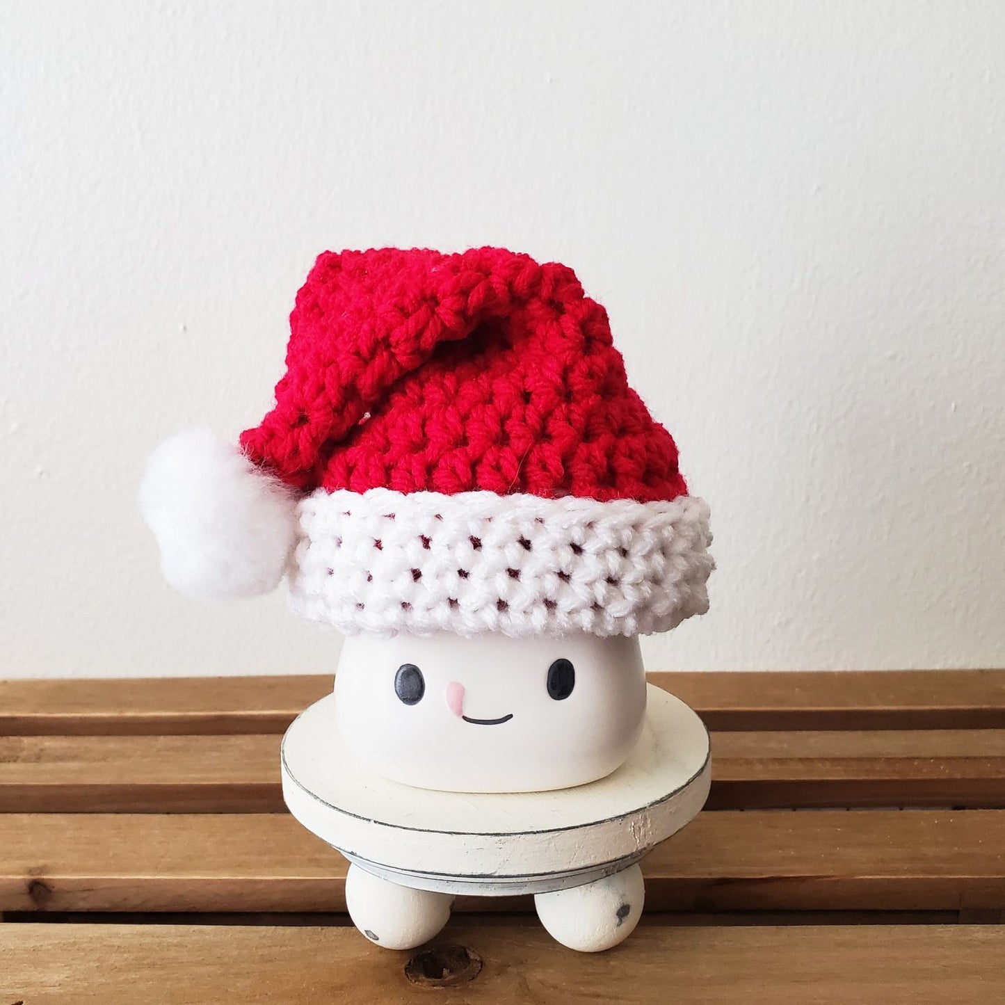 Christmas Marshmallow Mug Hat Santa Claus Mrs. Claus Winter Farmhouse Kitchen Tiered Tray Decor