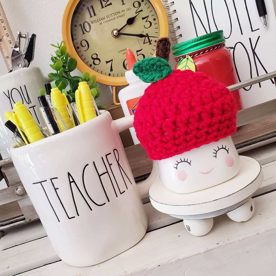 Marshmallow Mug Hat Apple Teacher Appreciation School Farmhouse Tiered Tray Decor