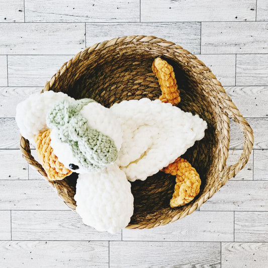 Crochet Duck Snuggler Lovey Infant Baby Toddler Toy
