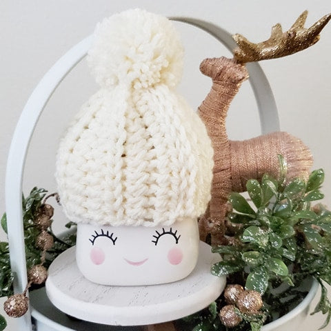 Christmas Marshmallow Mug Hat Sweater Weather Winter Farmhouse Kitchen Tiered Tray Decor