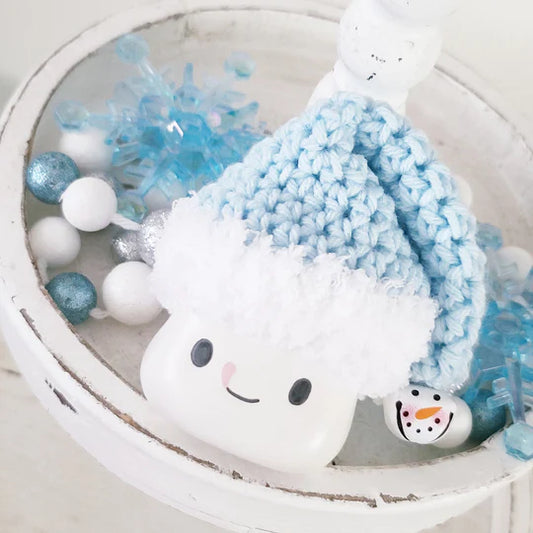 Christmas Marshmallow Mug Hat Santa Hat Snowman Bell Farmhouse Kitchen Tiered Tray Decor