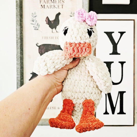Crochet Duck Snuggler Lovey Infant Baby Toddler Toy