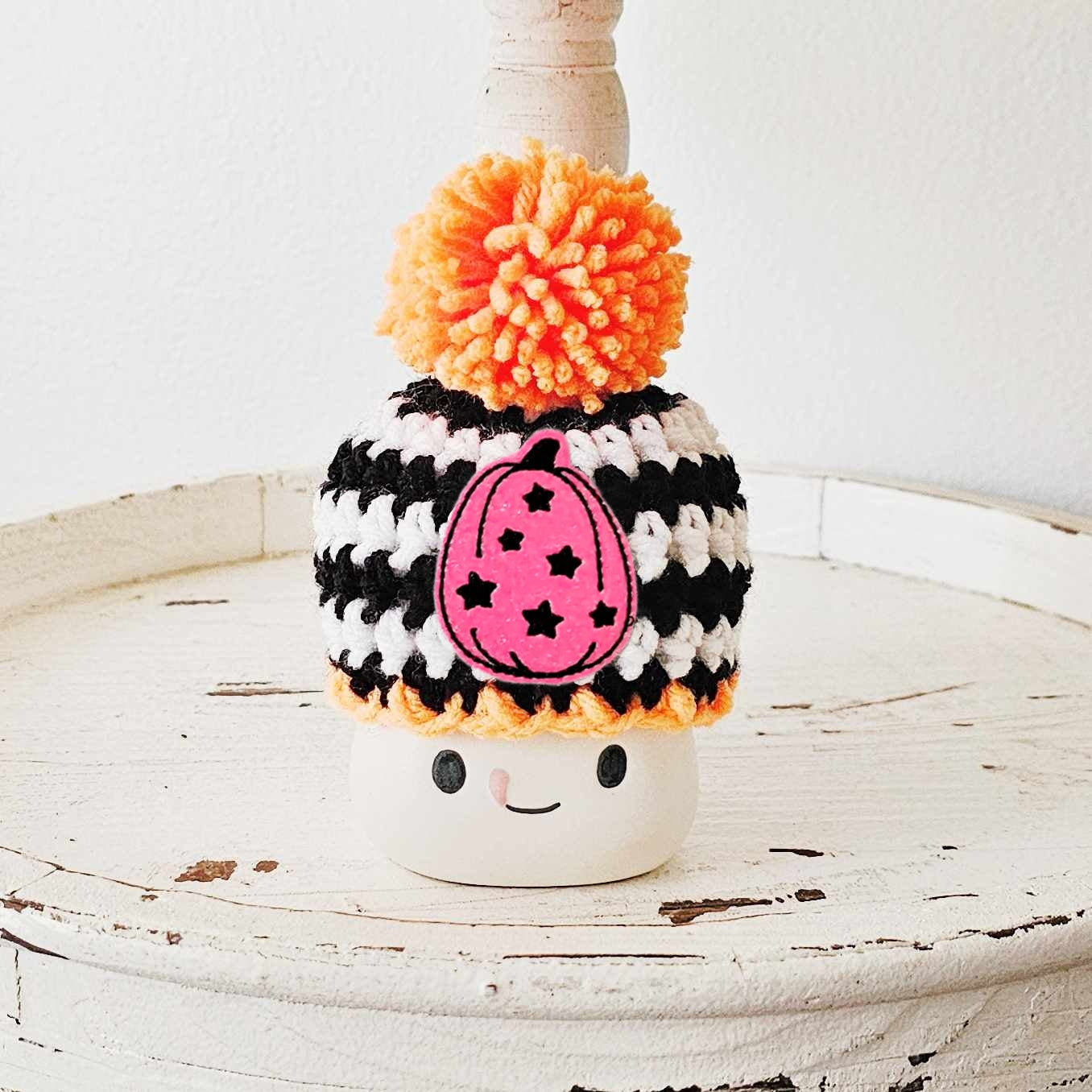 Halloween Marshmallow Mug Hat Neon Pumpkin Halloween Farmhouse Tiered Tray Decor