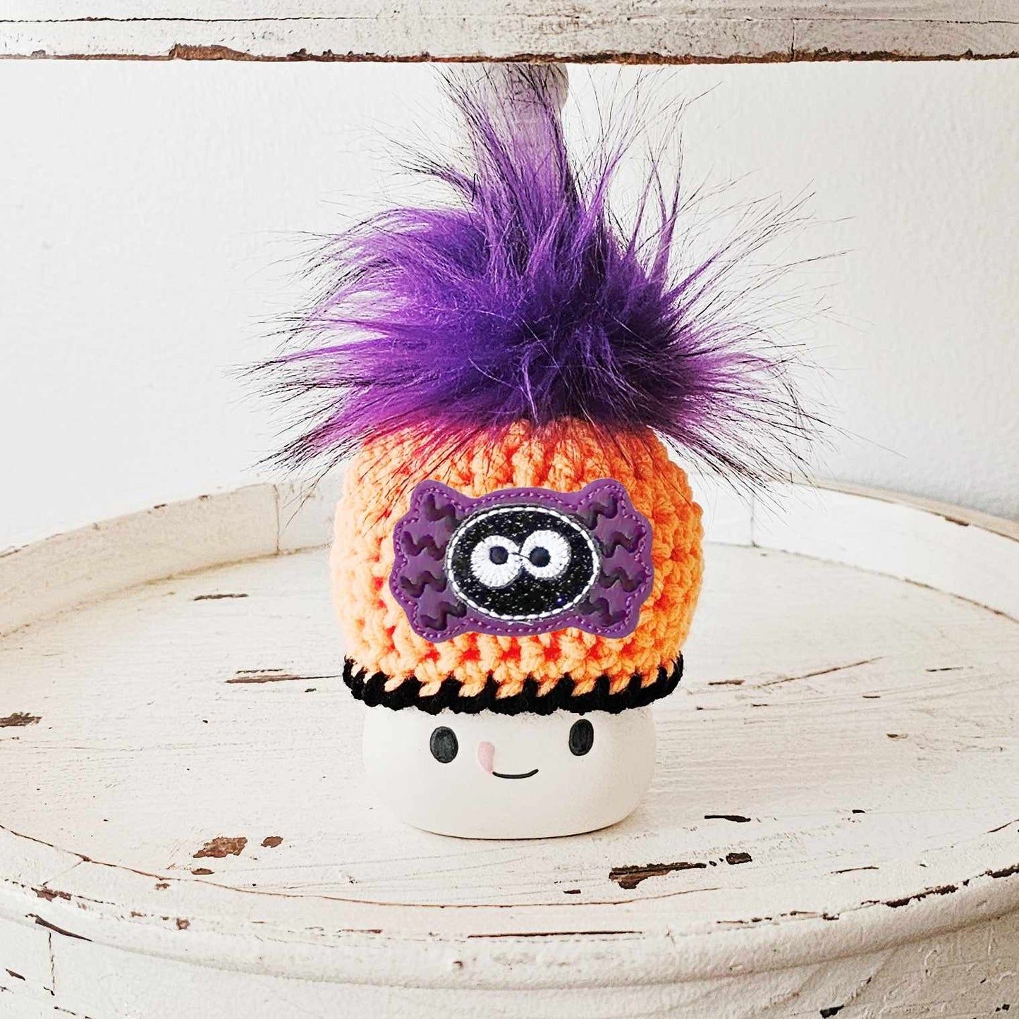 Halloween Marshmallow Mug Hat Purple Spider Halloween Farmhouse Tiered Tray Decor