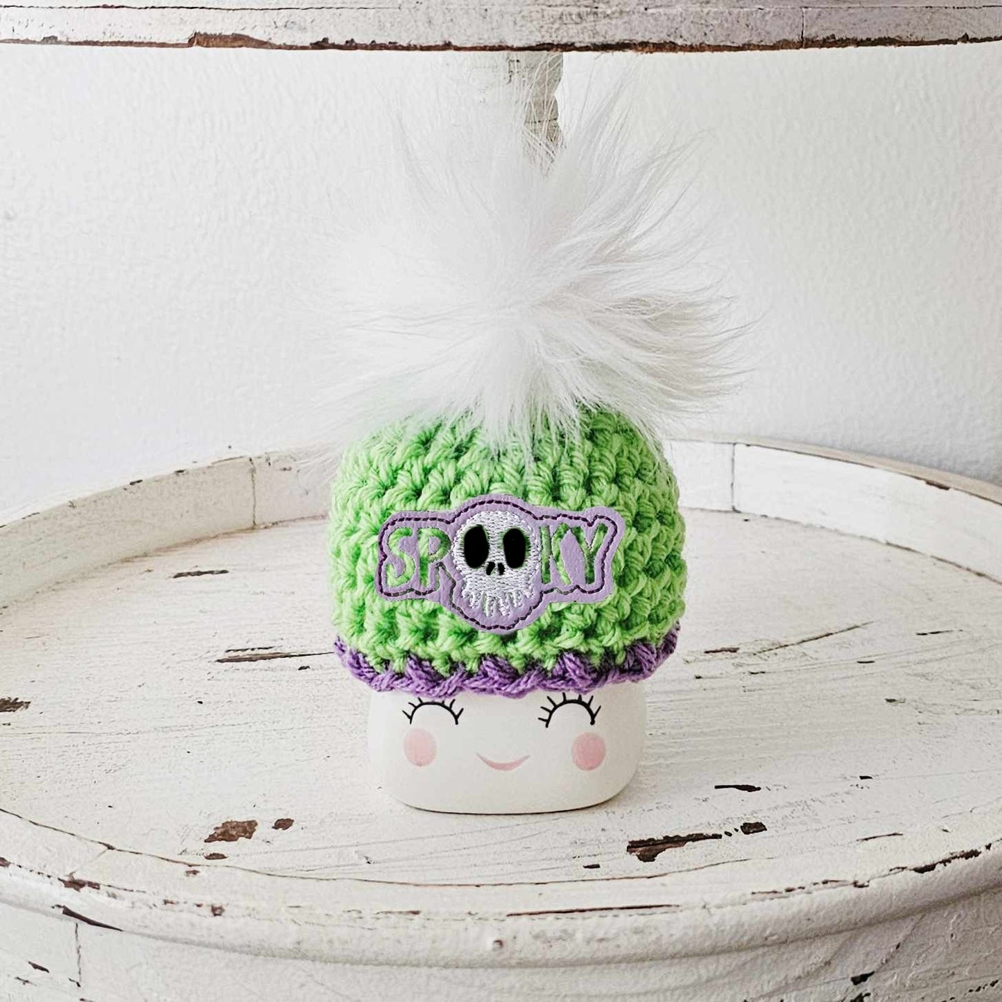 Halloween Marshmallow Mug Hat Spooky Skeleton Halloween Farmhouse Tiered Tray Decor