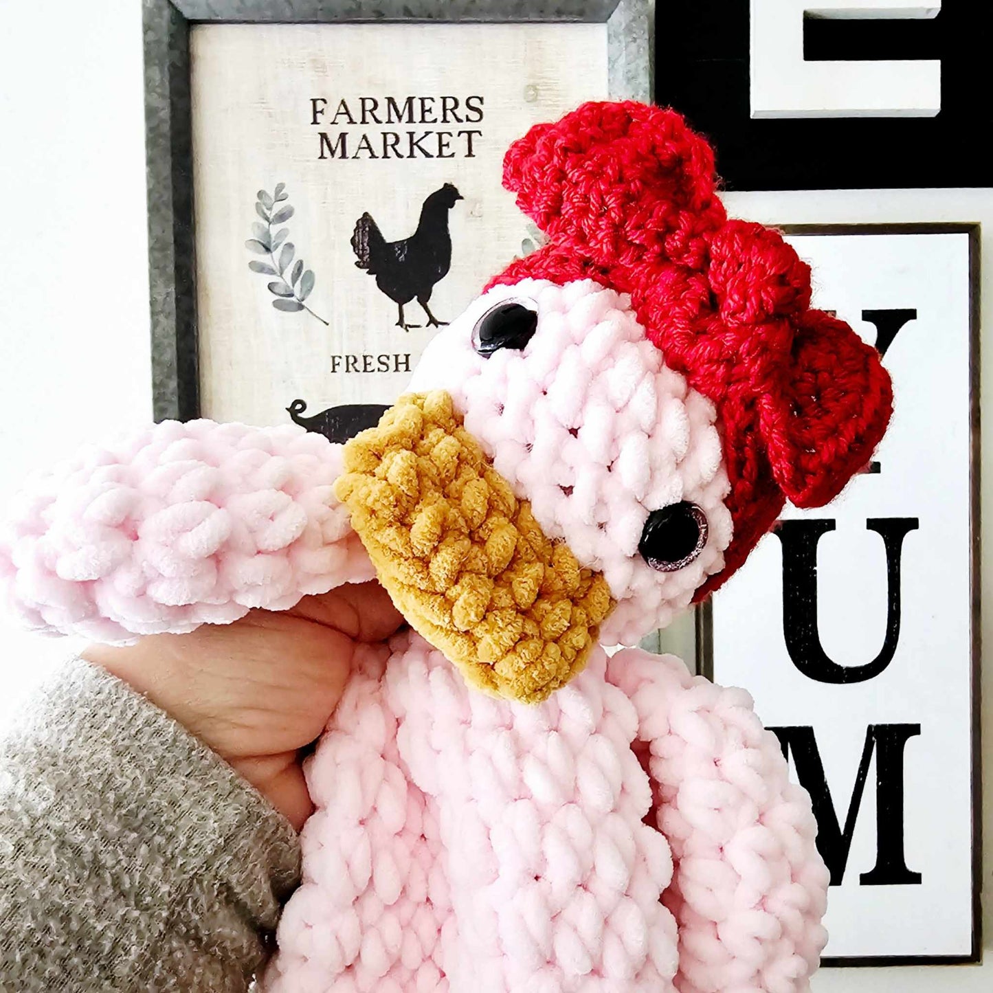 Crochet Duck Snuggler Lovey Infant Baby Toddler Toy