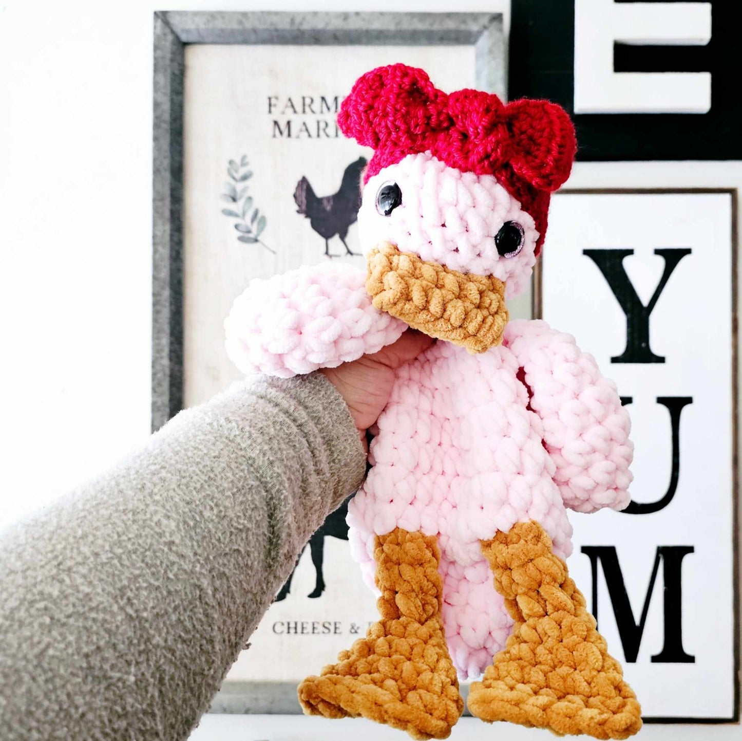 Crochet Duck Snuggler Lovey Infant Baby Toddler Toy