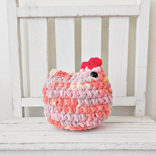 Crochet Chicken Plushie Toy Farm Animal Nursery Decor Chicken Plush Amigurumi Stuffed Animal