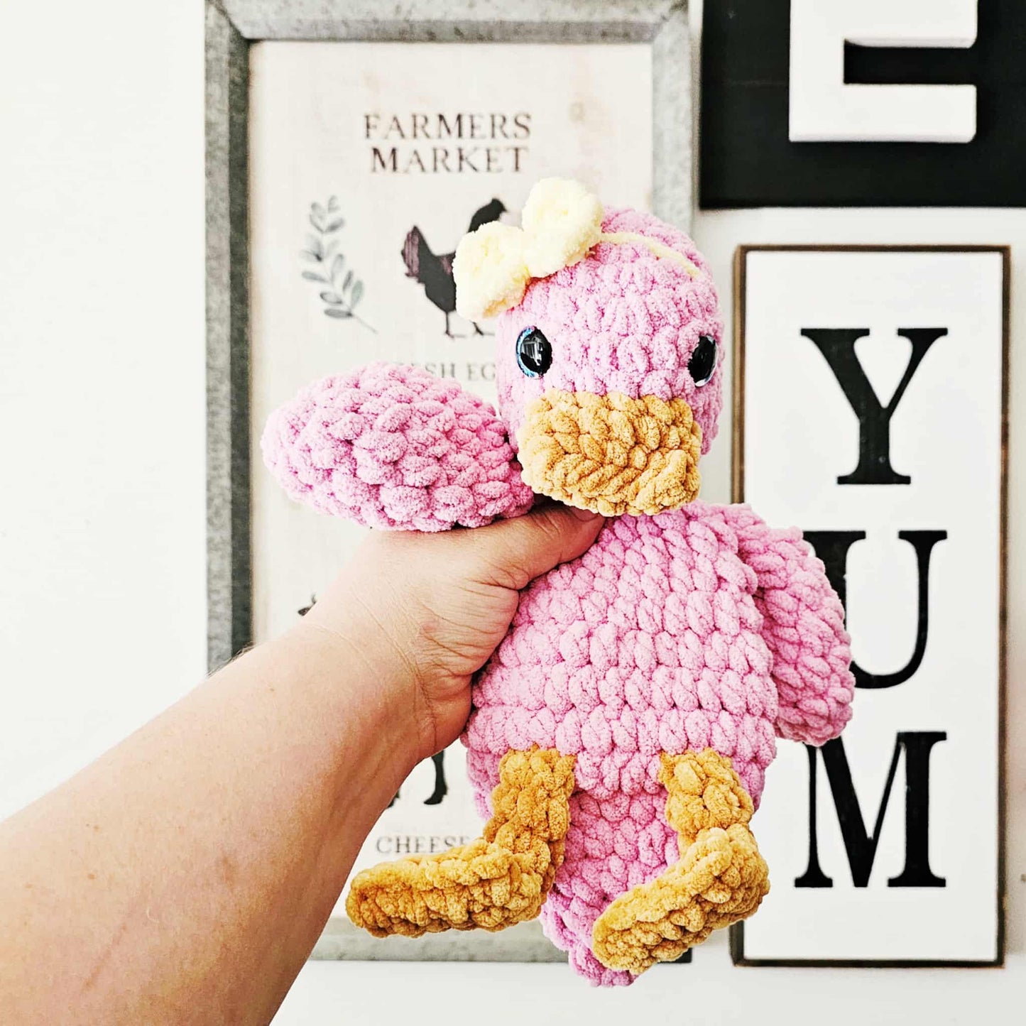 Crochet Duck Snuggler Lovey Infant Baby Toddler Toy