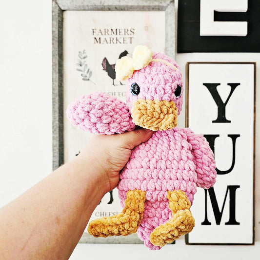 Crochet Duck Snuggler Lovey Infant Baby Toddler Toy