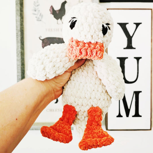 Crochet Duck Snuggler Lovey Infant Baby Toddler Toy