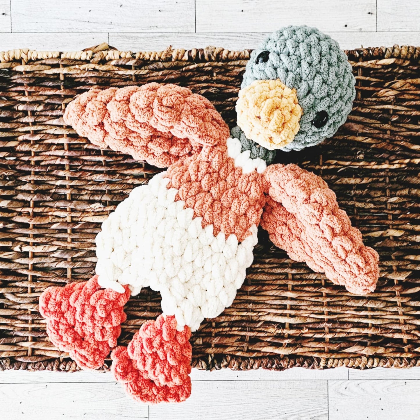 Crochet Mallard Duck Snuggler Lovey Infant Baby Toddler Toy