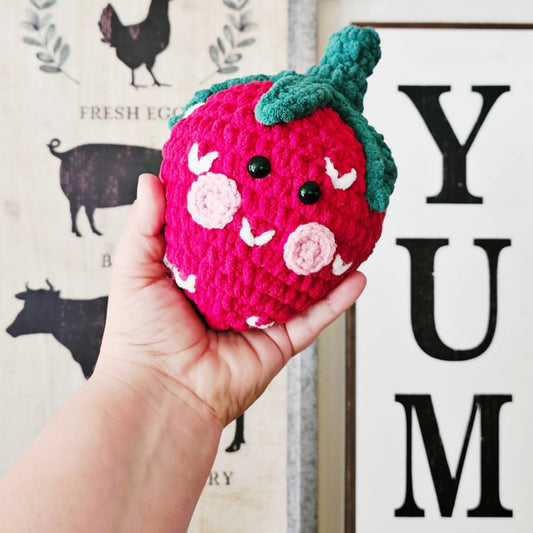 Crochet Fruit Plushie Lemon Strawberry Watermelon Orange Toy Plush Amigurumi Stuffed Toy Play Food