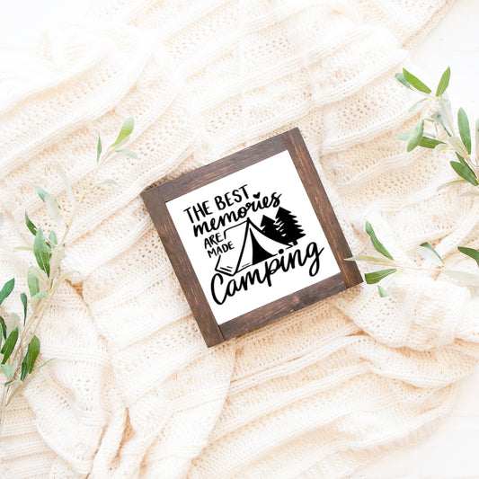 Camping Wood Sign S'more Summer Campfire Farmhouse Tiered Tray Decor