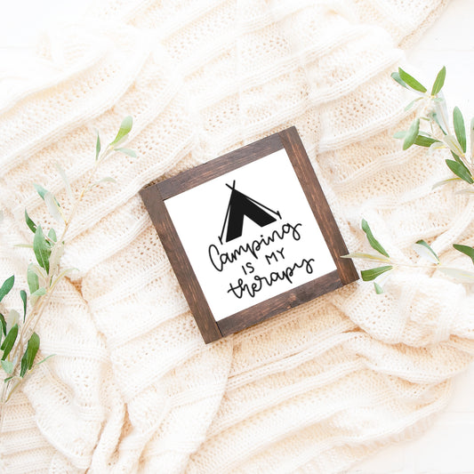 Camping Wood Sign S'more Summer Campfire Farmhouse Tiered Tray Decor