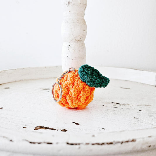Orange Keychain Crochet Orange Fruit Keychain Car Accessory