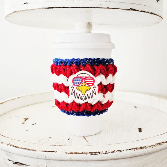 4th Of July Crochet Cup Cozy Bottle Cozy Coffee Cup Sleeve