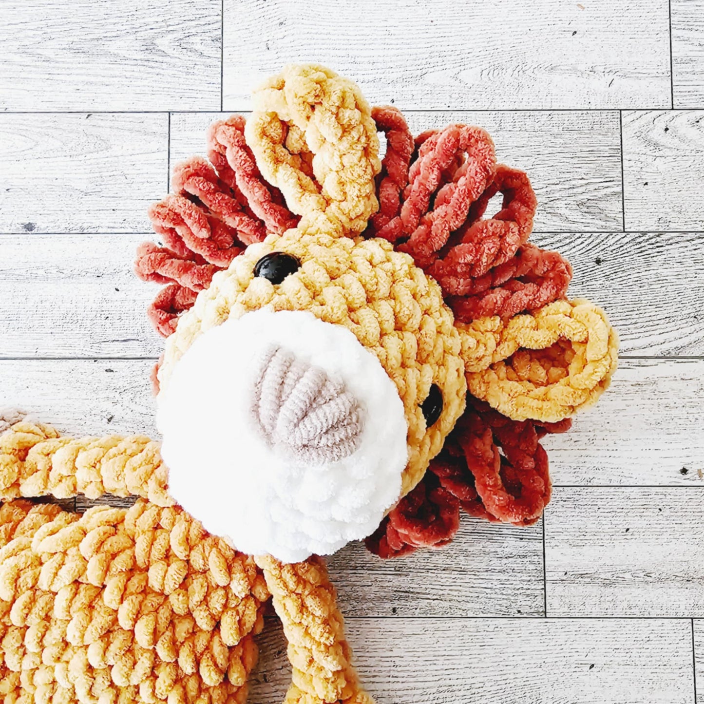Crochet Lion Snuggler Lovey Infant Baby Toddler Toy