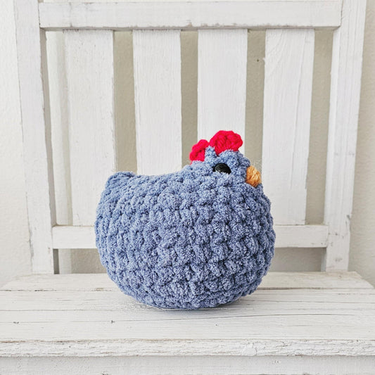 Crochet Chicken Plushie Toy Farm Animal Nursery Decor Chicken Plush Amigurumi Stuffed Animal