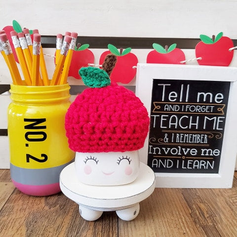 Marshmallow Mug Hat Apple Teacher Appreciation School Farmhouse Tiered Tray Decor